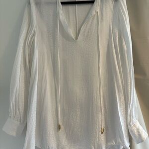 Roberto Cavalli White Blouse with Textured Design